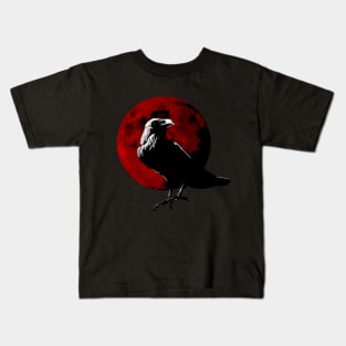 Blood Moon Raven Kids T-Shirt